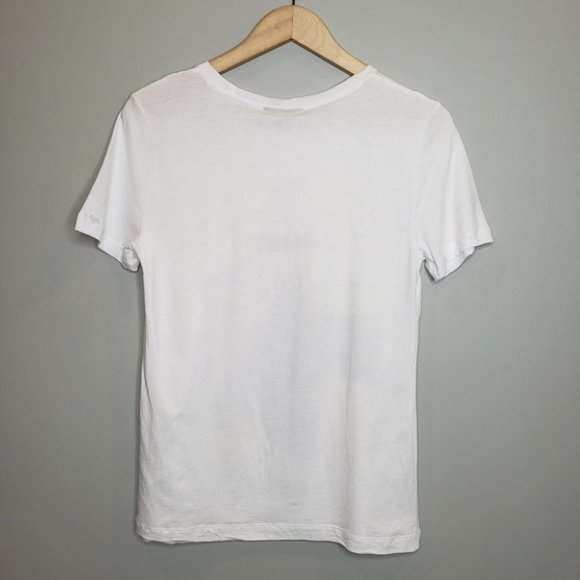 DKNY Sequined Logo Graphic Cotton T-Shirt Women's Size Small *Defect-see desc - Picture 10 of 15